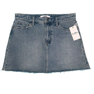 Sam Edelman The Jenny Denim Jean Mini Skirt Raw Hem Size 10/30